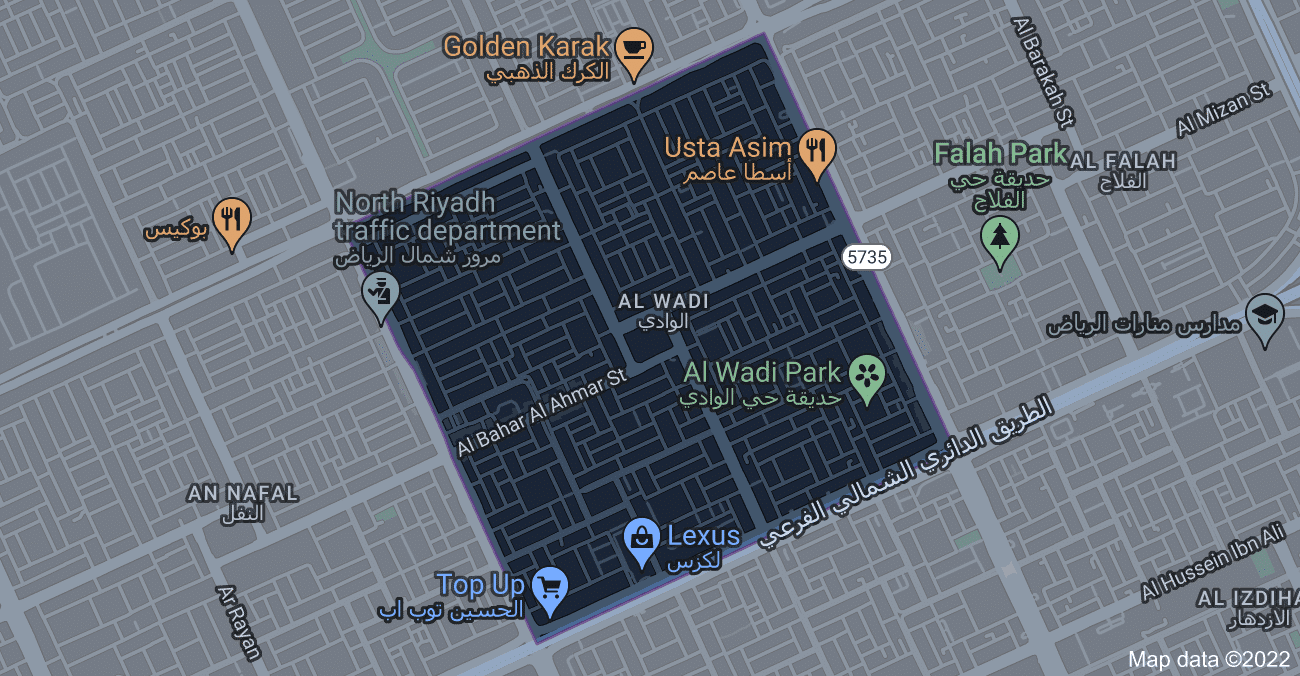 حي الوادي الرياض 2 موقع حي الوادي الرياض